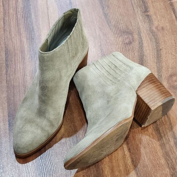 1. State Taupe Suede Heeled Booties - Picture 1 of 12